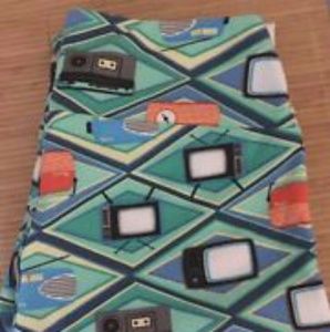 Lularoe OS leggings vintage radio print EUC